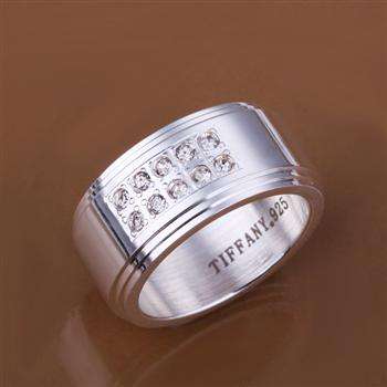 Designer's Silver and Crystals Ring *Imported (Size 9)