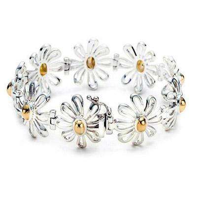 Designer's Silver Chrysanthemum Bracelet *imported