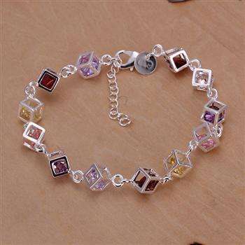 Designer's Handmade Silver Coloured Crystal Bracelet *imported