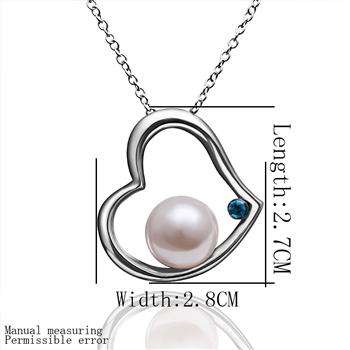 Designer's Blue Crystal and Pearl in Gold Plated Heart Pendant with Necklace*imported