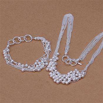 Designer's Silver Brilliant Grapes Bracelet and Necklace Silver Set *imported