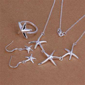 Designer's Silver and Pearls Butterfly Crystal Earrings and Necklace Set *imported