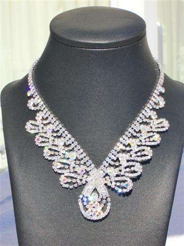 Diamante Necklace Earrings Set with Matching Earrings