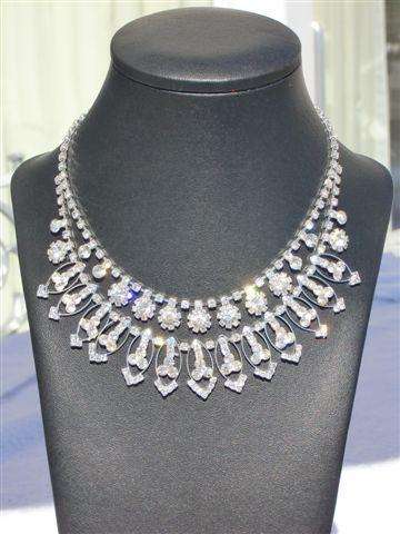 Crystal Diamante Necklace Earrings Set