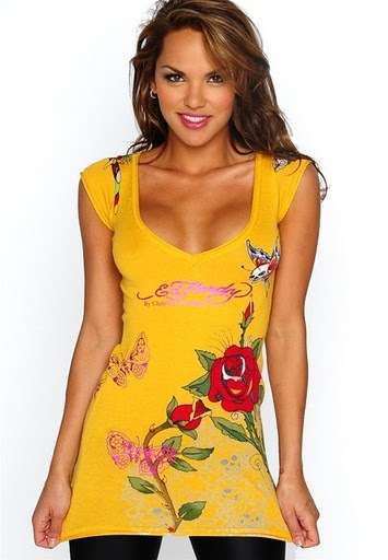 ED Hardy Ladies V Collar Top (Size S)