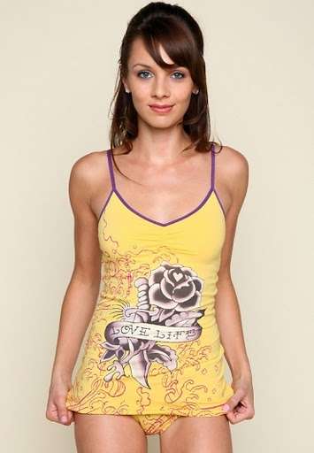 Ed Hardy Night wear in Yellow ( Size S/M)