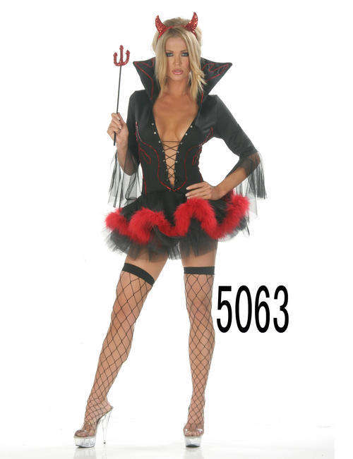 Sexy Low V Neck Collar Devil Costume/Lingerie