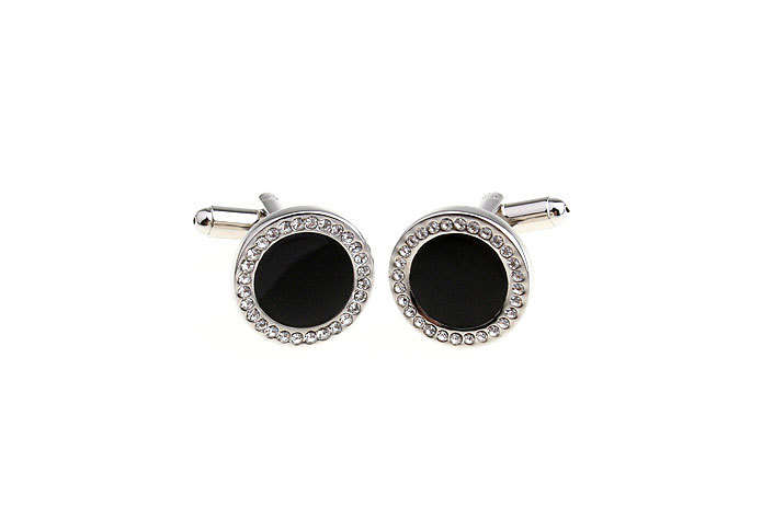 Julius Caesar Crystal Black Luxury Full Circle Cufflinks