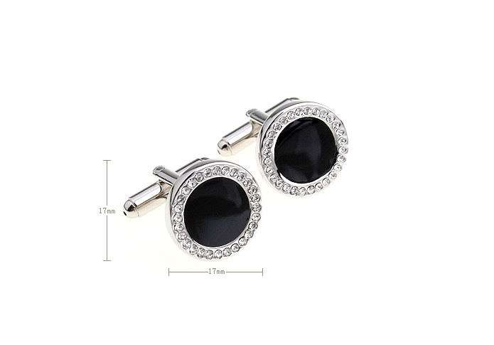Julius Caesar Crystal Black Luxury Full Circle Cufflinks