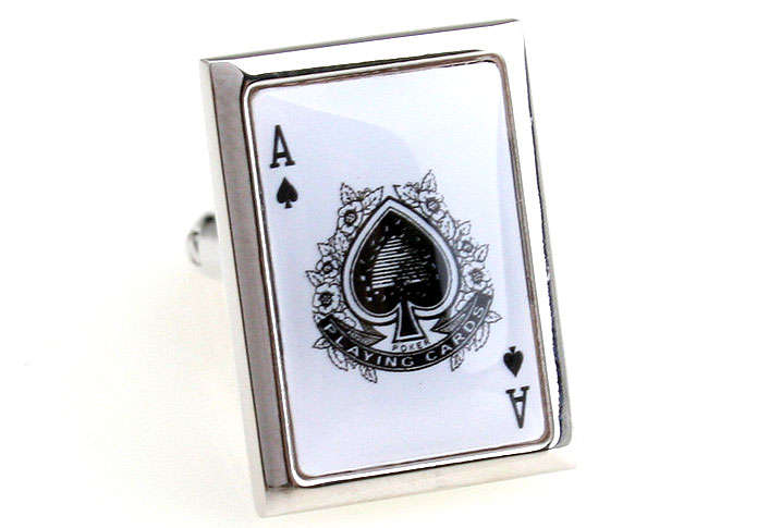King of Kings Winner Poker Cards Spades A Square Cufflinks