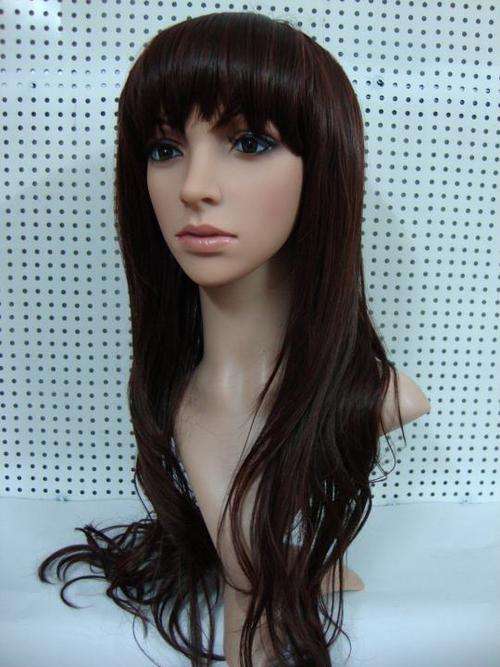 Elegance Dark Brown Long Wave Hair Wig