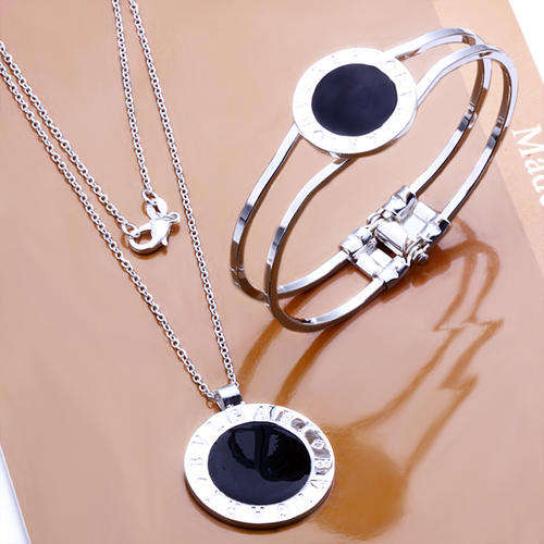 Bvlgari's Bangle and Necklace Silver Set