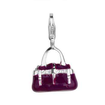 Designer's Silver Purple Handbag Charm*imported