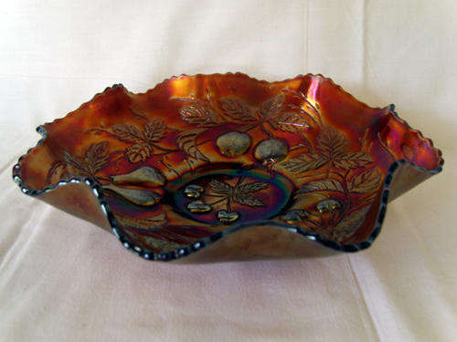 Vintage Black Carnival Glass Bowl