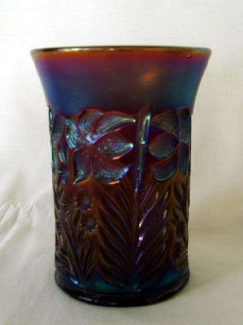 Vintage Black Carnival Glass Vase