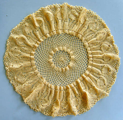 Orange Coloured Vintage Crochet Doilie