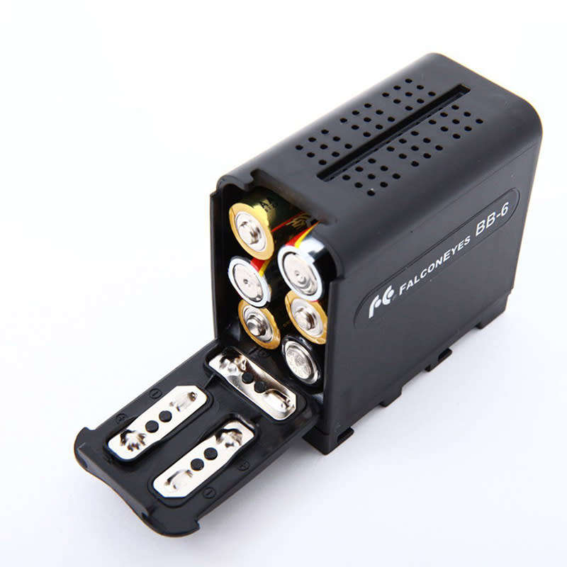 Power Battery Holder- FALCON EYES BB-6 (NP-F970) to Fit LED Video Light, Monitor Panel