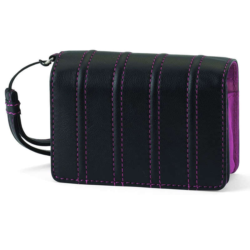 Lowepro Luxe- Genuine Leather Camera Wallet - Black with Purple.