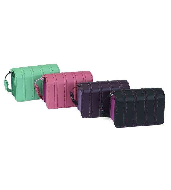 Lowepro Luxe- Genuine Leather Camera Wallet - Black with Purple.
