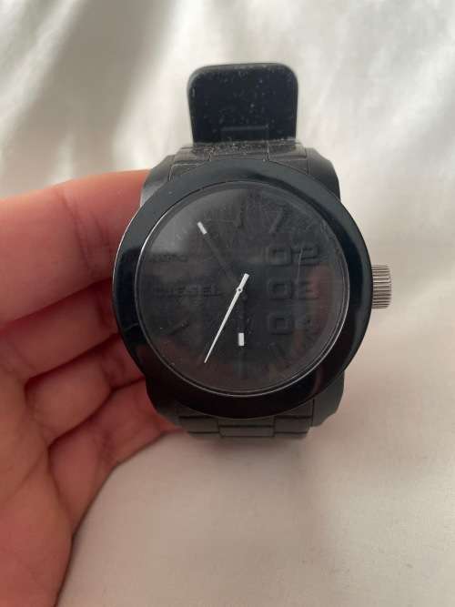 Diesel Men`s Double Down Black Silicone Watch
