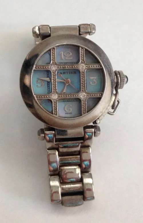 Vintage Designer Cartier Bille Pasha Argent .925 Silver Ladies Dress Watch As Found.