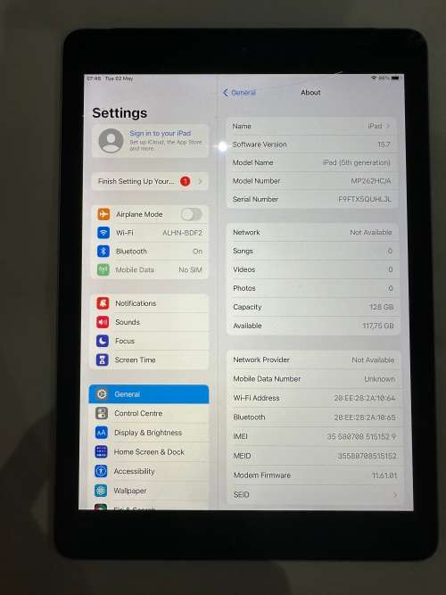 iPad 5th generation 128gb