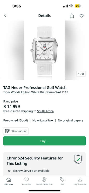 TAG Heuer Professional Golf Watch | Read description