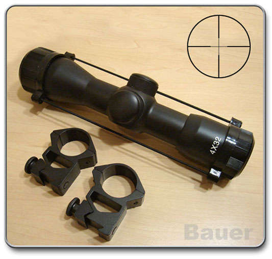 Compact 4 x 32 Scope for Air Rifles and .22 Rifles eg. Gamo, Hatsan etc.