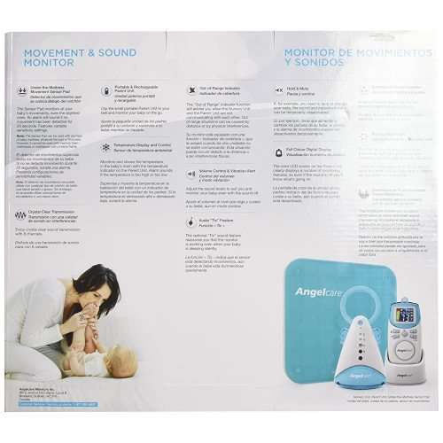 Angelcare Movement And Sound Monitor, Aqua/White