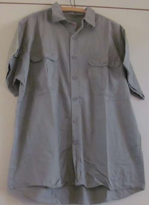 JONSSON WORKWEAR, 100% COTTON, KAKI SHORT SLEEVED SHIRT - SIZE XL