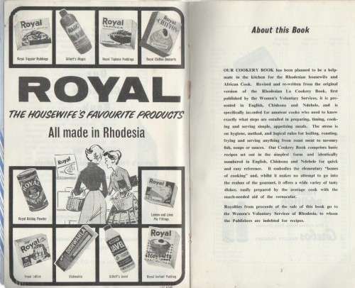OUR COOKERY BOOK -  WOMEN'S VOLUNTARY SERVICES OF RHODESIA (NOT DATED)