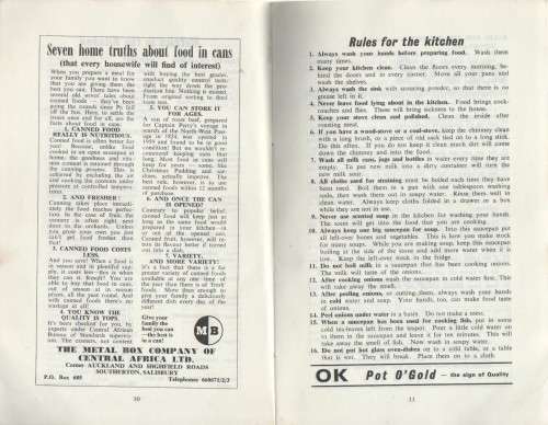 OUR COOKERY BOOK -  WOMEN'S VOLUNTARY SERVICES OF RHODESIA (NOT DATED)