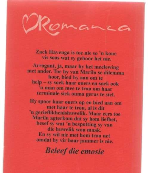 MARILU SE TROUMAN - VERA WOLMARANS - ROMANZA (1 STE UITGAWE 2010)