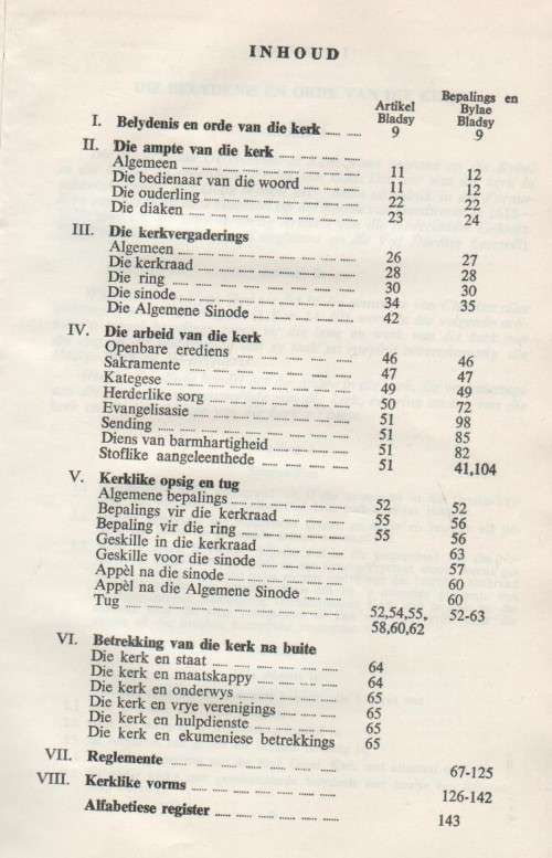 DIE NEDERDUITSE GEREFORMEERDE KERK, KERKORDE, ORANJE-VRYSTAAT, BLOEMFONTEIN, 1968