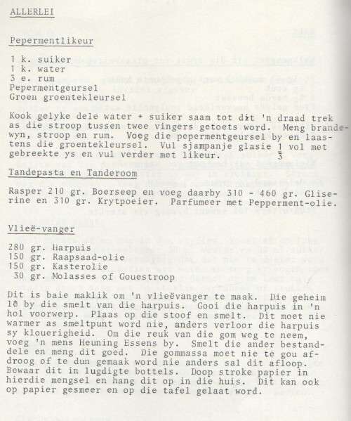 OUMA SE GUNSTELING RESEPTE - OPELUG PLAASMUSEUM WORCESTER MUSEUM 1981