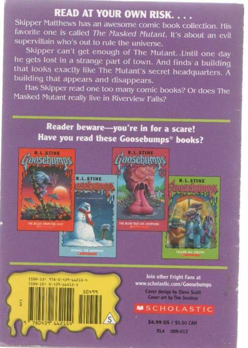 GOOSEBUMPS, ATTACK OF THE MUTANT - R L STINE (1 ST SCHOLASTIC PRINT 1994)