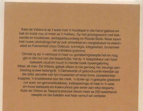 TEEPARTYTJIEBOEK - KATE DE VILLIERS (1 STE SAGTEBANDUITGAWE 1985)