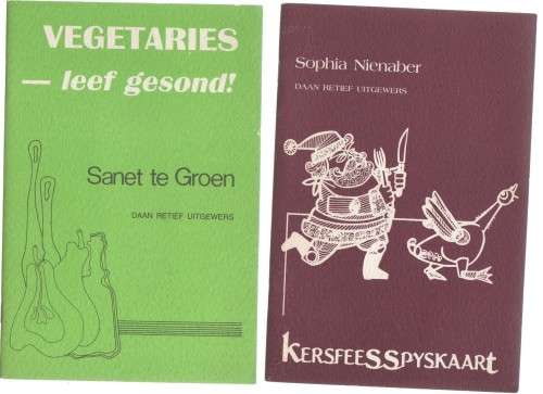 VYF SAGTEBAND VERSKEIDENHEID KOOKBOEKIES: MAIZENA, `N KEURIGE KERSMAAL, KERSFEESSPYSKAART, VEGETARIE