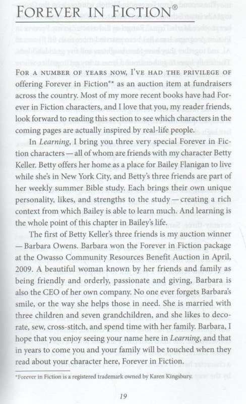 LEARNING - KAREN KINGSBURY , BOOK 2 -  (2001)