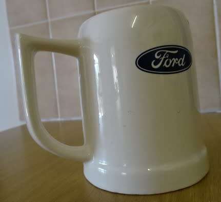 GLASS FORD BEER MUG - MADE BY A.I. MORRISON & CO. DETROIT MICH.