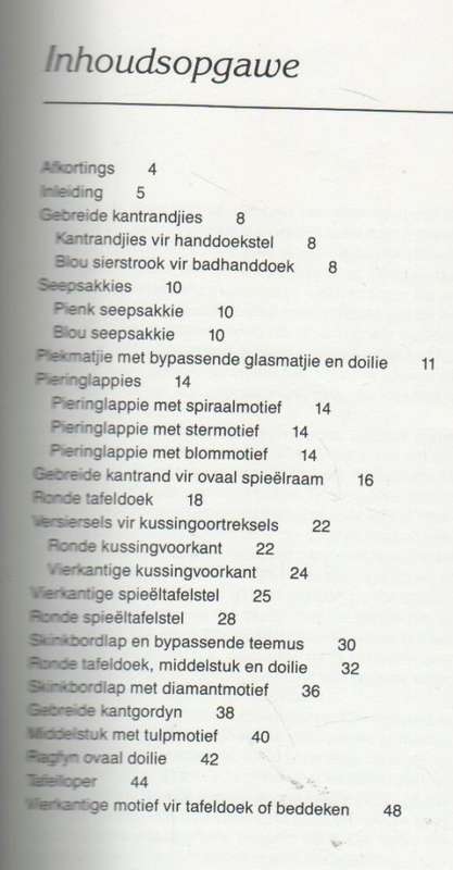 KANTBREI, KEUR VAN 26 PATRONE - SARIE VAN SCHALKWYK (1 STE UITGAWE 1991)