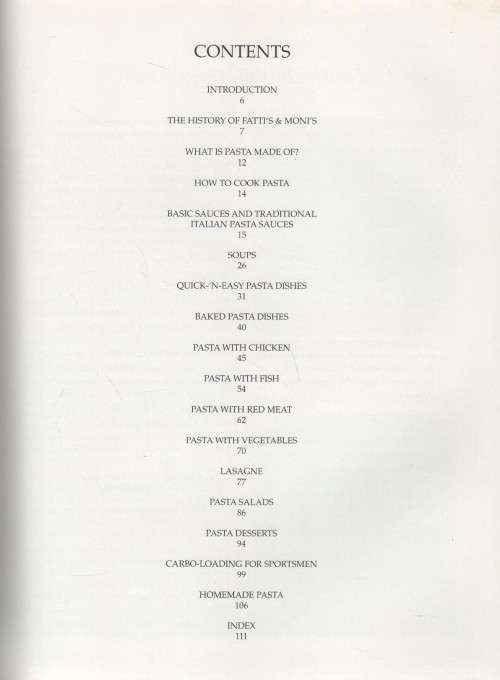 FATTI`S & MONI`S, PASTA COOKBOOK - IRENE WARD (1 ST PUBLISHED 1977)