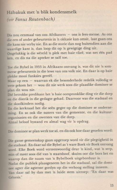 PROFEET MET KONDENSMELK, VERTELLINGS 3 - JAN SPIES ( 3 DE DRUK 1988)