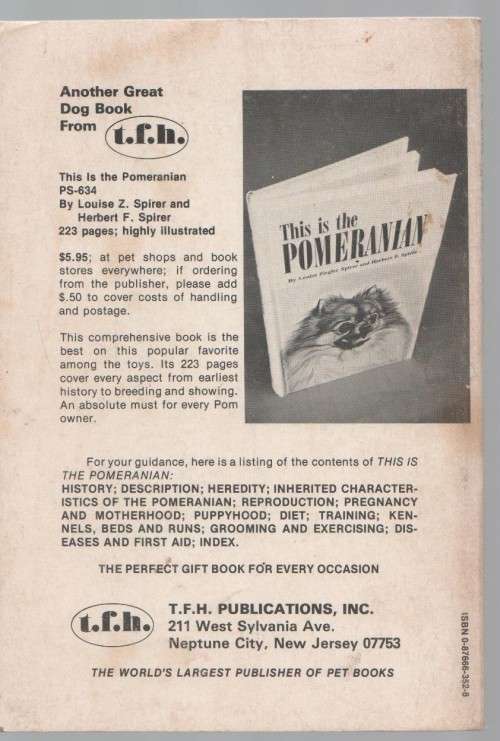 HOW TO RAISE AND TRAIN POMERANIAN - ARTHUR LIEBERS & GEORGIE M SHEPPARD (1959)