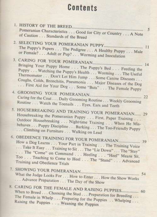 HOW TO RAISE AND TRAIN POMERANIAN - ARTHUR LIEBERS & GEORGIE M SHEPPARD (1959)