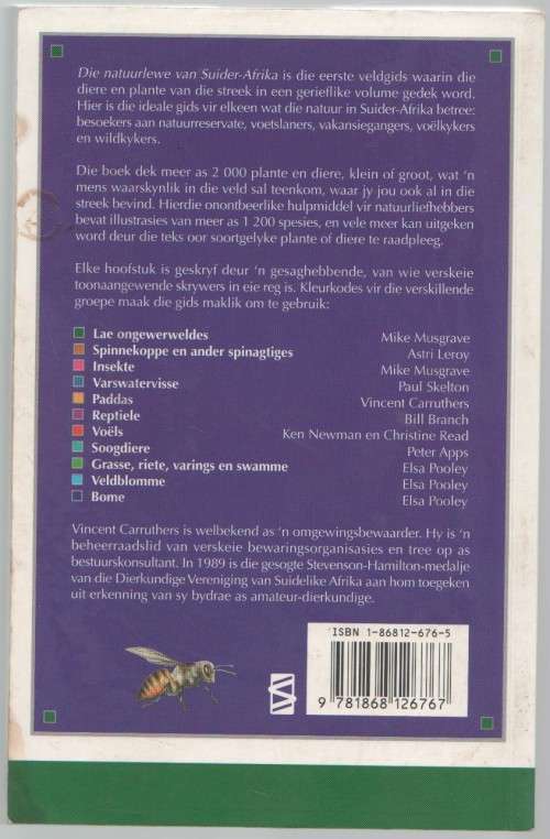 DIE NATUURLEWE VAN SUIDER-AFRIKA, `N VELDGIDS - VINCENT CARRUTHERS (1997)