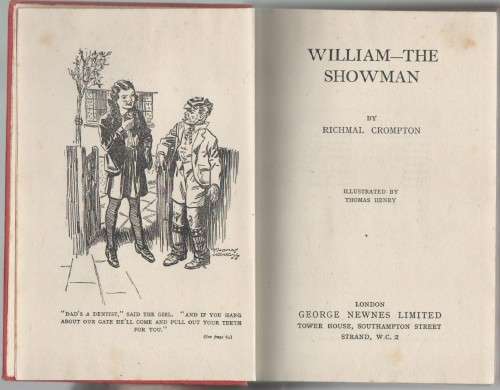WILLIAM, THE SHOWMAN - RICHMAL CROMPTON (REPRINT 1944)
