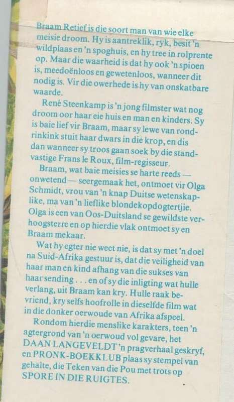 SPORE IN DIE RUIGTES - DAAN LANGEVELD (PRONK - 1 STE DRUK 1976)