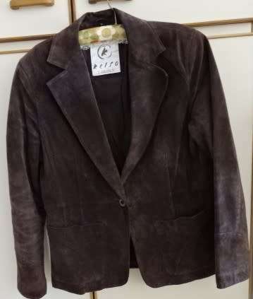 KELSO BROWN PIG SKIN LEATHER LADIES CASUAL JACKET  - SIZE: MEDIUM