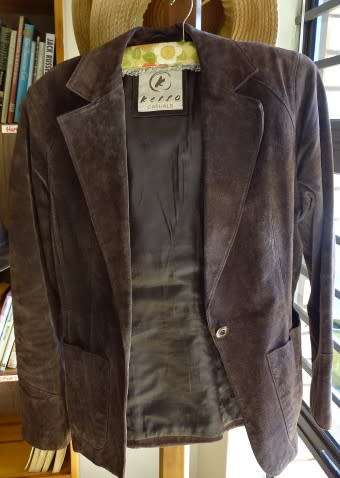 KELSO BROWN PIG SKIN LEATHER LADIES CASUAL JACKET  - SIZE: MEDIUM